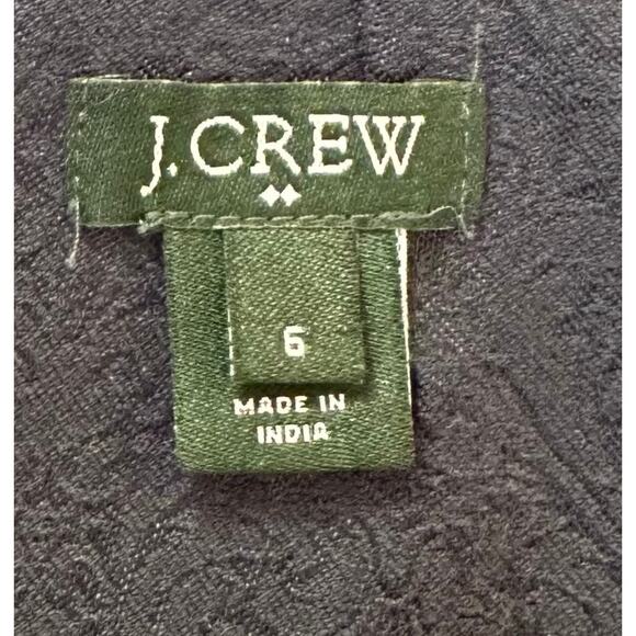 J. Crew Jacquard Peter Pan Peplum Top Navy Blue Sleeveless Size 6 - Picture 9 of 10